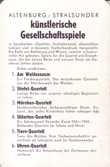 Werbung Quartett ASS 1953