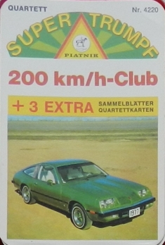 Piatnik Super Trumpf 4220 1977, 200 km/h Club