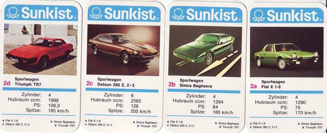 Sunkist Autoquartett