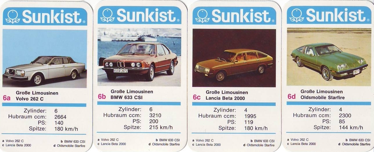 Sunkist Autoquartett