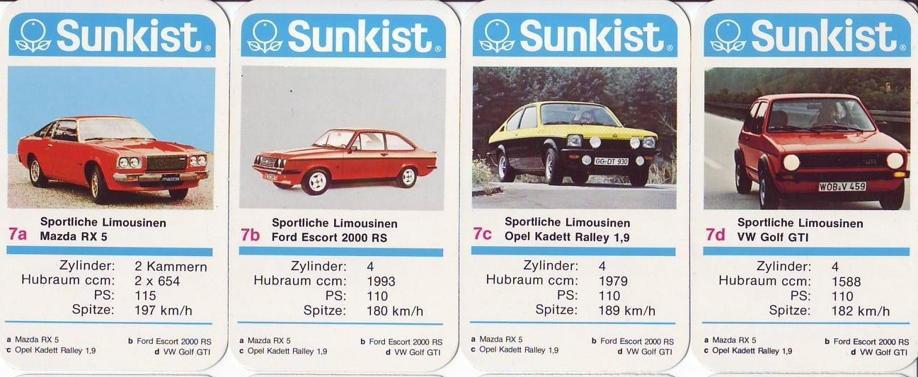 Sunkist Autoquartett